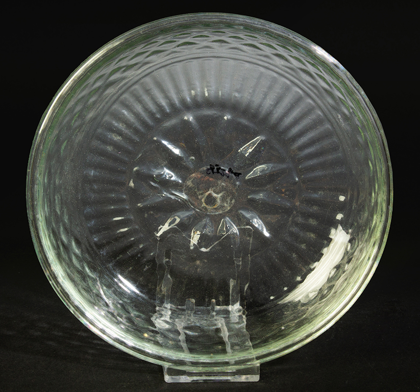 Blown Three Mold Glass Bowl, Pan, GII-18, Type 10 Base, Image 1