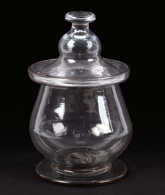 Free Blown Glass Covered Sugar Bowl, Image 1