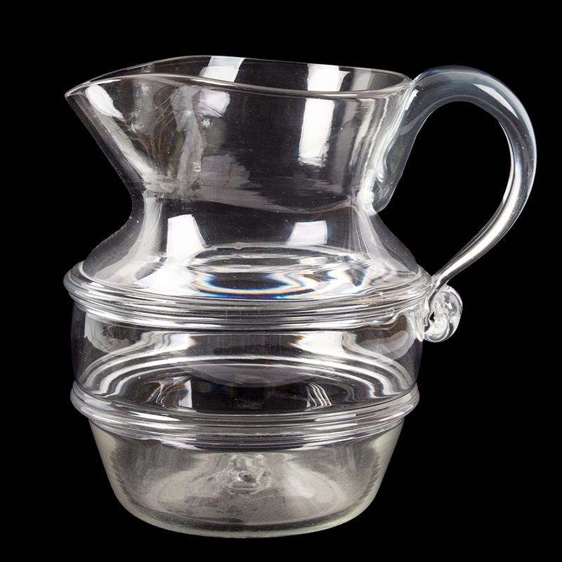Blown Glass Triple Ring Water Pitcher, Image 1
