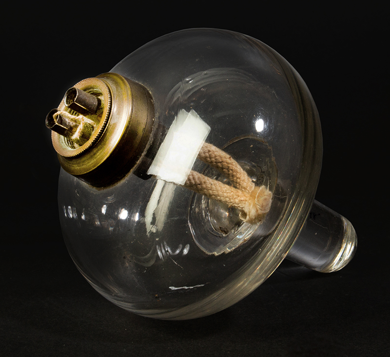 Blown Glass Peg Lamp, Round Font, Vintage Burner, Image 1