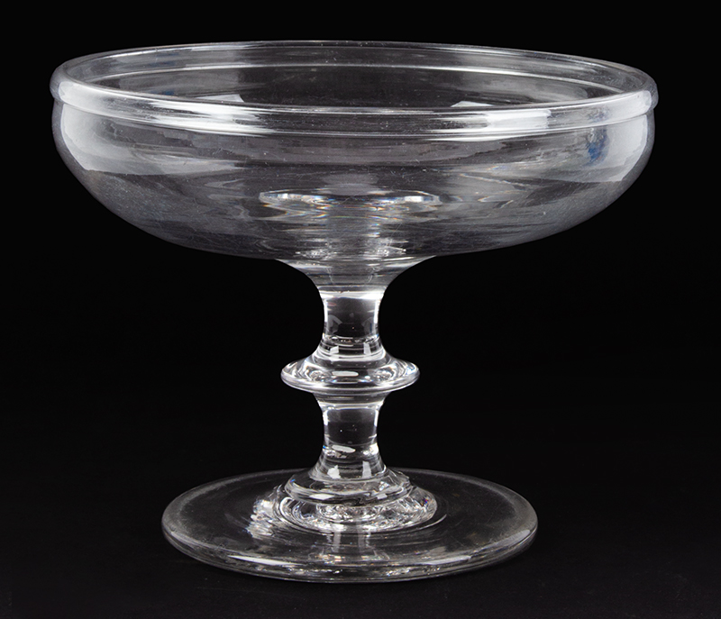 Blown Glass Compote, New England, Tall Open Form, Image 1