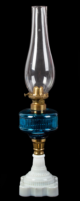 Rand Rib Fluid Lamp, attributed to Atterbury Glass Works, Image 1