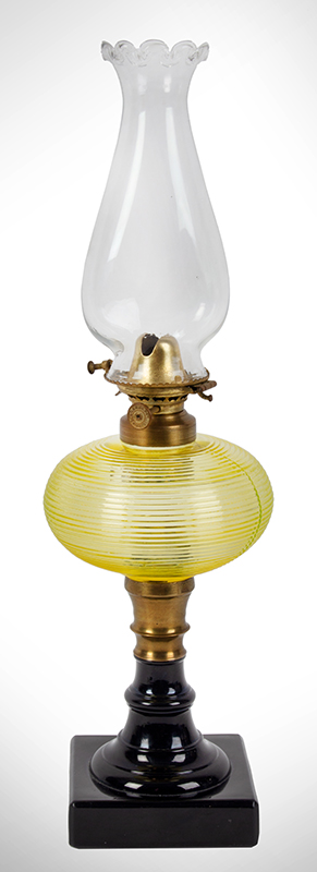 Dunn Fluid Lamp in Yellow, probably Atterbury Glass Co., Image 1