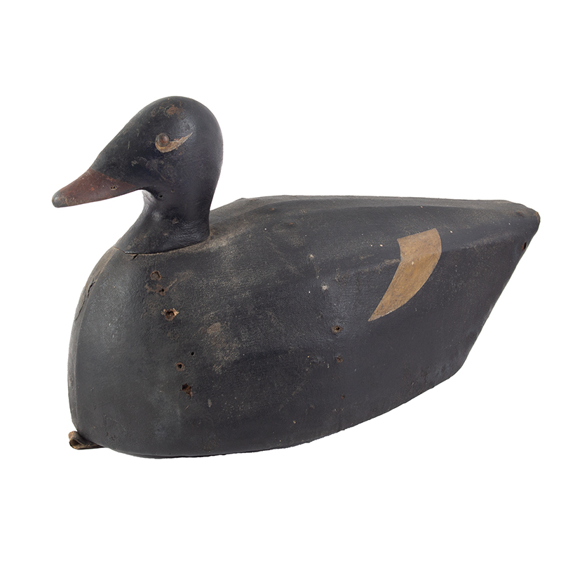 Joseph Lincoln White-Winged Scoter Decoy, Canvas Over Wood, Image 1