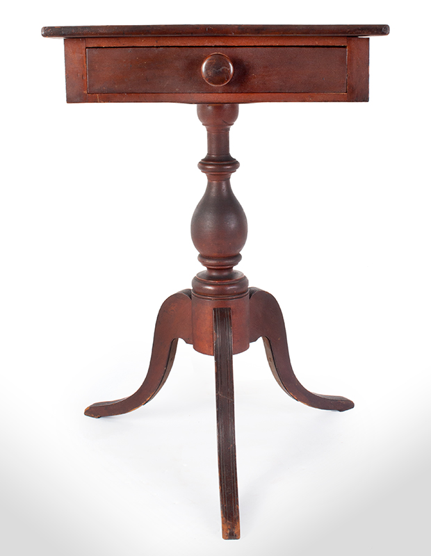 Nineteenth Century One Drawer Stand, Table, Original Red Paint, Fine Surface, entire view 3
