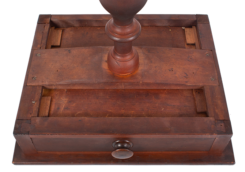 Nineteenth Century One Drawer Stand, Table, Original Red Paint, Fine Surface, underside view