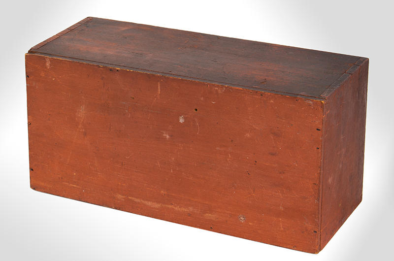 Case of Drawers, Original Red Paint & Brass Hardware, Successful Proportions American, back view