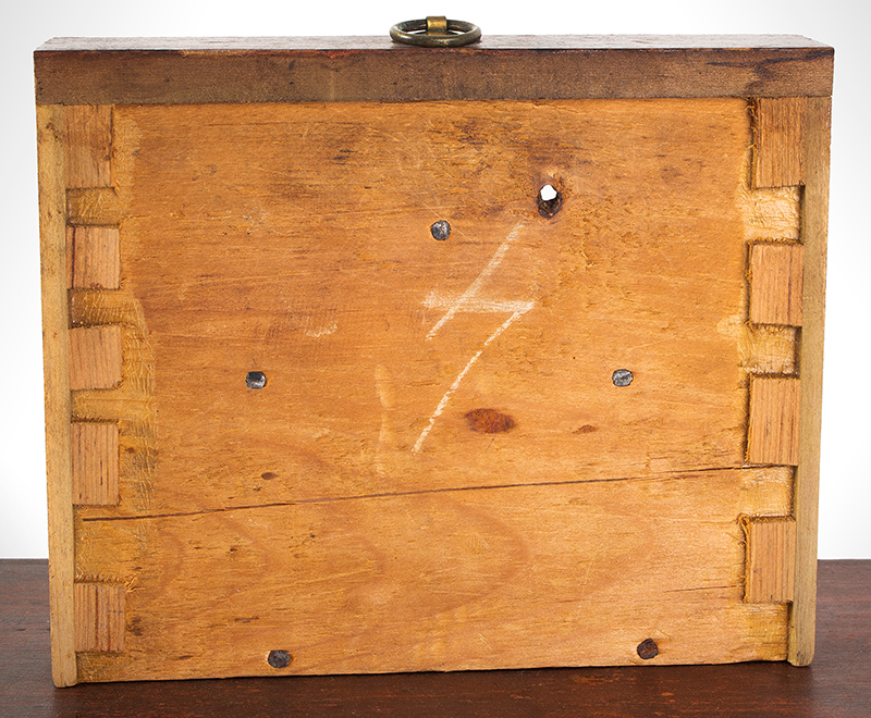 Case of Drawers, Original Red Paint & Brass Hardware, Successful Proportions American, drawer view 2