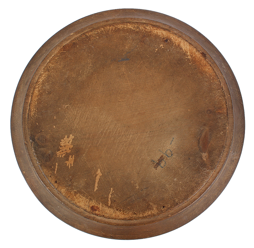 Early American Treen Trencher, Large Treenware Dish, bottom view