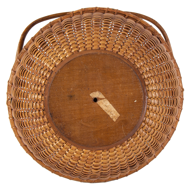 Nantucket Lightship Basket, Round, Swing Handle, bottom view