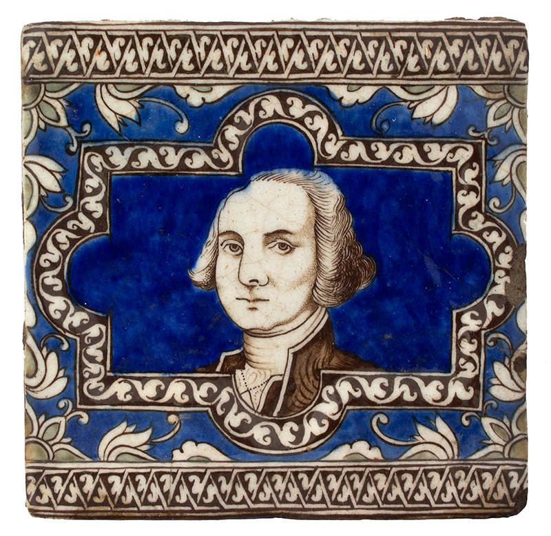 Unique George Washington Tile Made at Balk, Persia, Likely as Gift, Image 1