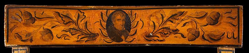 Sheraton Side Chair Featuring Portrait of William Henry Harrison, Eagle Splat President William Henry Harrison (1773 to 1841), detail view 2