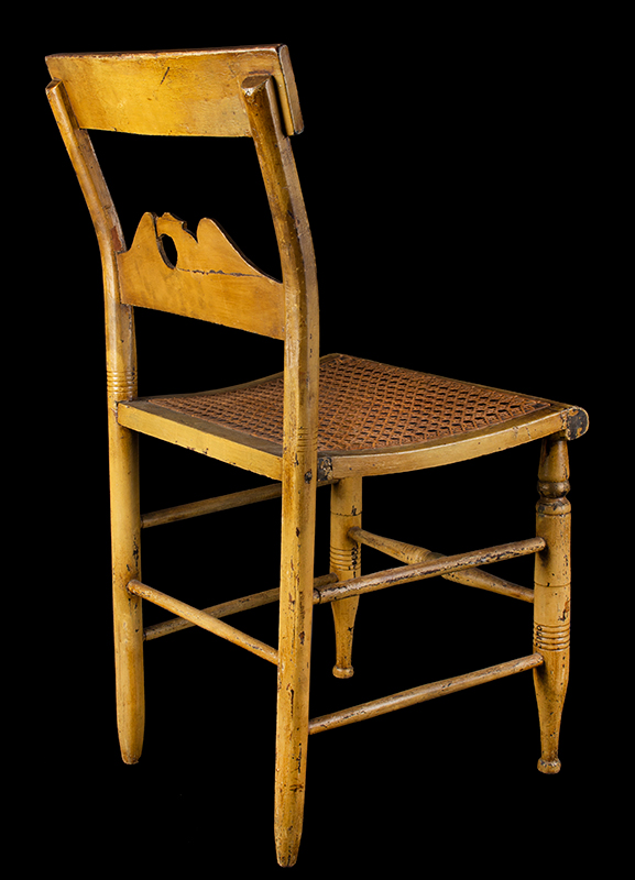 Sheraton Side Chair Featuring Portrait of William Henry Harrison, Eagle Splat President William Henry Harrison (1773 to 1841), entire view 4
