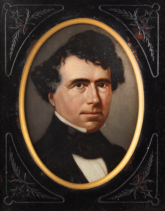 Portrait, Franklin Pierce, American School, entire view sans frame