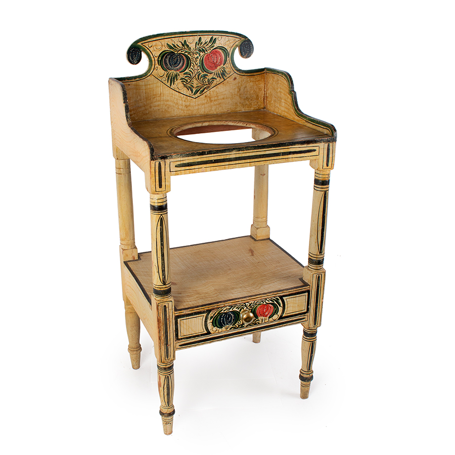 Washstand, Paint Decorated Basin Stand, A Fine Example, Image 1