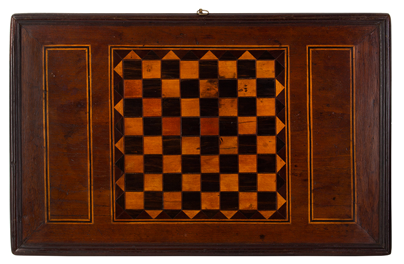 Nineteenth Century Gameboard, Hardwoods, Backgammon, Checkers, entire view 2