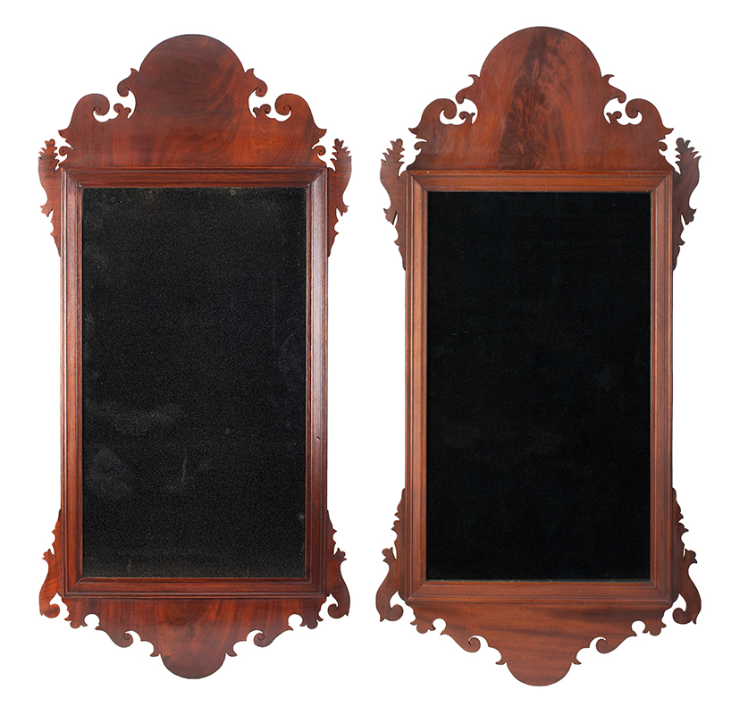 Chippendale Mirrors, Closely Related Pair, Attributed to Wayne & Biddle Philadelphia, entire view