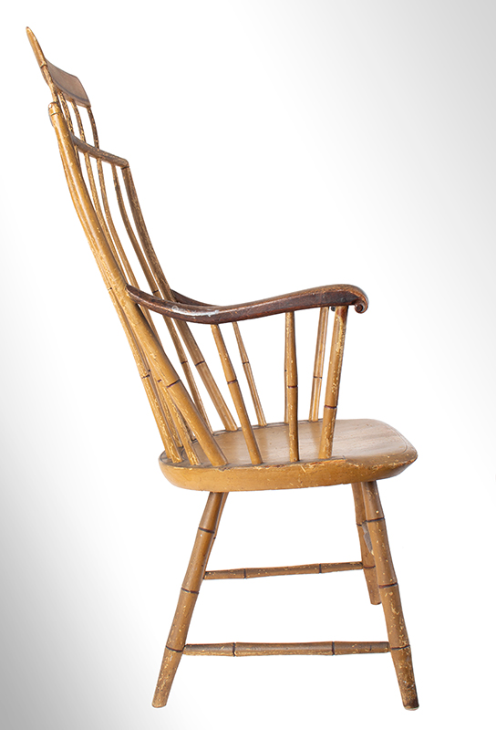 Samuel Gragg Windsor Comb Back Armchair, Underside of Seat Branded – Gragg – Boston, entire view 3