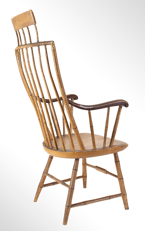 Samuel Gragg Windsor Comb Back Armchair, Underside of Seat Branded – Gragg – Boston, entire view 5