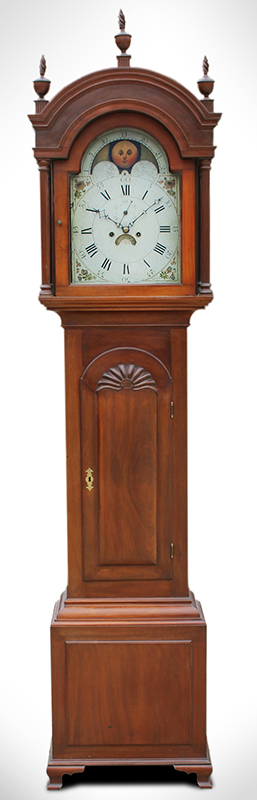 A Fine Chippendale Block and Shell Tall Case Clock, Rhode Island, entire view