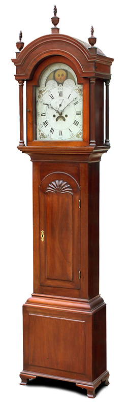 A Fine Chippendale Block and Shell Tall Case Clock, Rhode Island, entire view 2