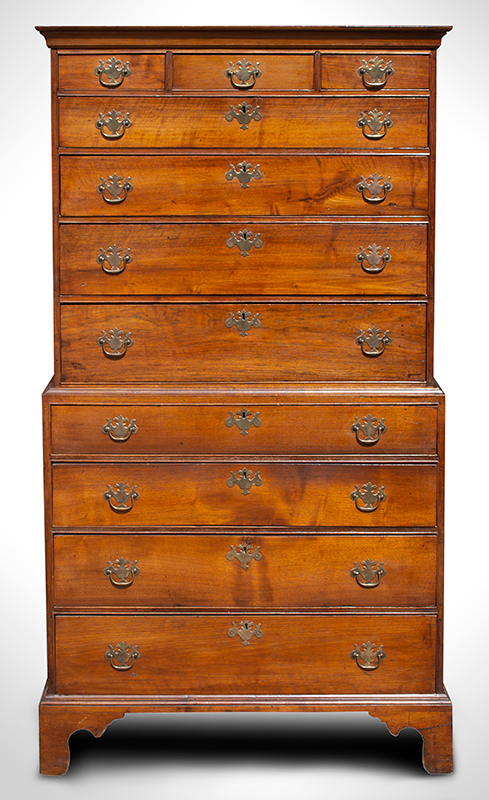 18th Century New England Chest-on-Chest, entire view 1
