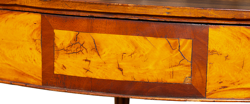 Card Table, Federal games table, North Shore, Massachusetts, detail view