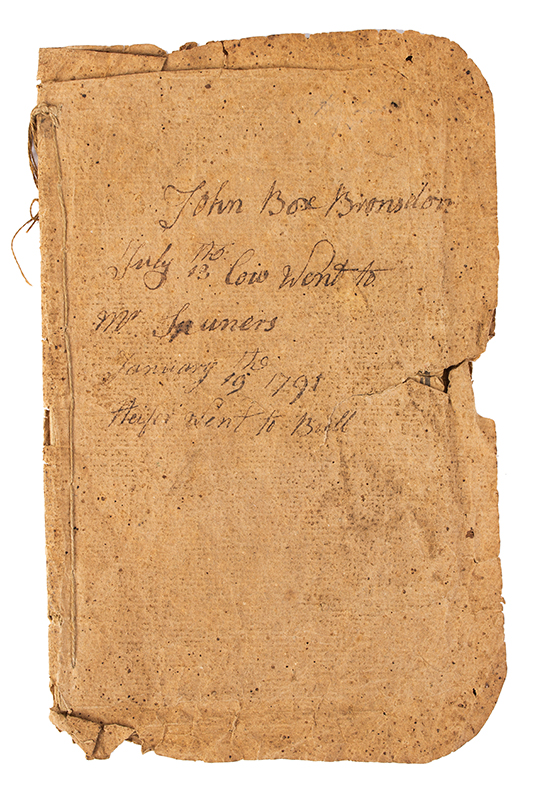 AMERICANA, RARE: 1790-Dated, “Bickerstaff’s Boston Almanack or Federal 
Calendar, for 1790, Second after Leap-Year, and Fourteenth of Independency.,” 
Featuring the First and Only Jugate Image of George Washington & John Adams, Fine, 
with Ownership Inscription by a Revolutionary War Soldier, John Box Brosdan, entire view