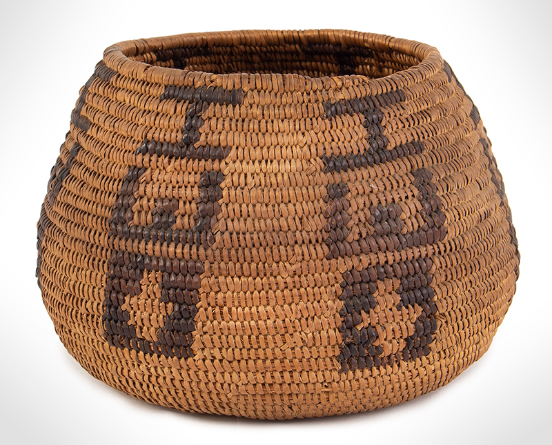 Basket, Native American, Southern California Mission, Coiled Basket, Bowl, Image 1