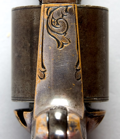 Moore’s Patent Firearms Co. Front Loading Revolver .32 caliber teat fire revolver, serial number 17296, detail view 1