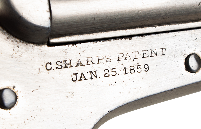 Sharps Breech Loading 4-Shot Pepperbox, Model 4 C Serial number 11719, patent