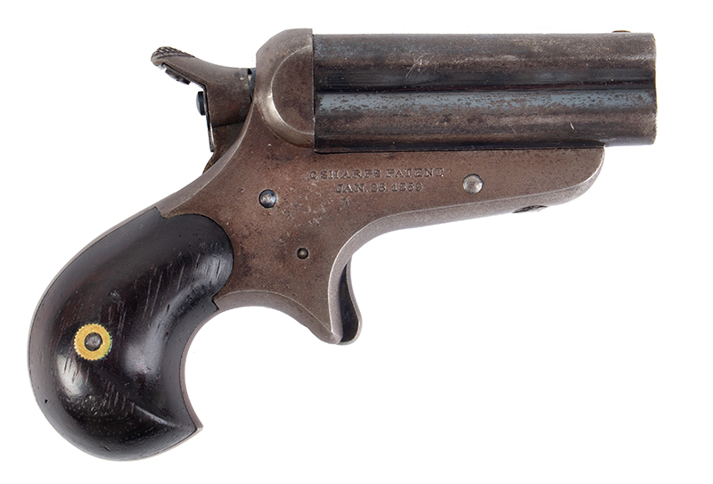 Sharps Pepperbox, Model 4/A, A.K.A. Bulldog Serial Number: 1321, right facing