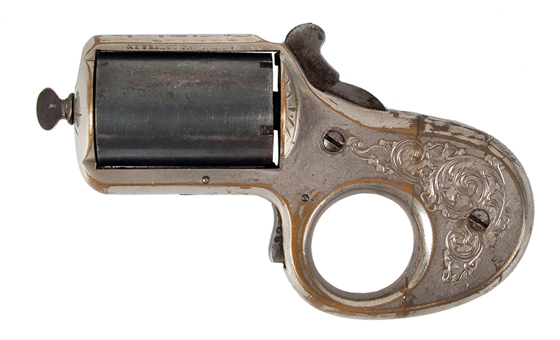 Knuckle Duster Revolver, Scarce Two-Tone Finish, James Reid Catskill, New York, Serial number: 12892, left facing