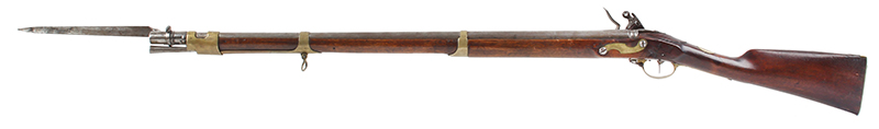 Boy’s Flintlock Musket with Bayonet, Military School or Gift for a Wealthy Child Lock is Signed: I. P. LAHNUS / A HARLEM, left facing