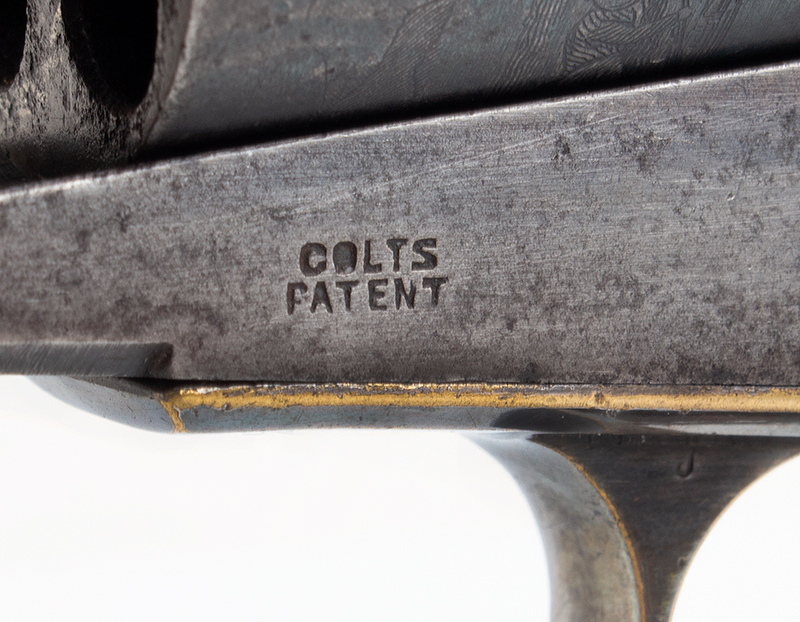 Colt Model 1849 Revolver, W. L. Ormsby Signature is Complete and Readable Serial number 67779, all matching; standard New York markings, early gun, detail view