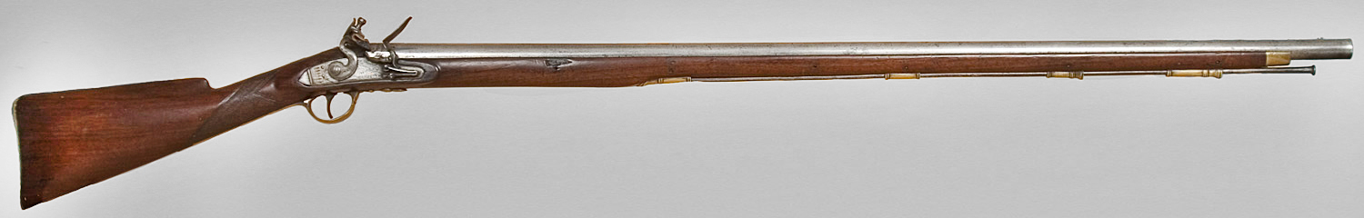 American Militia Flintlock Officer’s Fusil, a Fine Musket Made for an Officer Lock Marked JP MOORE / Warranted (Unlocated), right facing