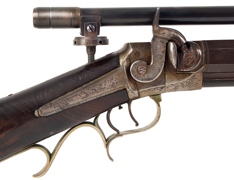 Wesson & Prescott Target Rifle, Original Owner Identified Listed in Edwin Wesson’s Daybook, lock plate 1