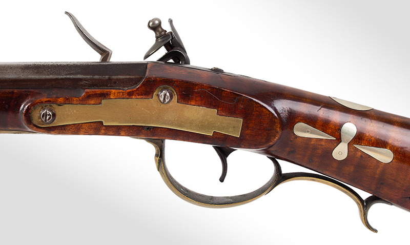 Kentucky Rifle, Original Flintlock, Upper Susquehanna School Out of circulation since the 1940s, not seen until very recently when purchased., side plate