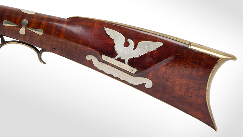 Kentucky Rifle, Original Flintlock, Upper Susquehanna School Out of circulation since the 1940s, not seen until very recently when purchased., eagle inlay