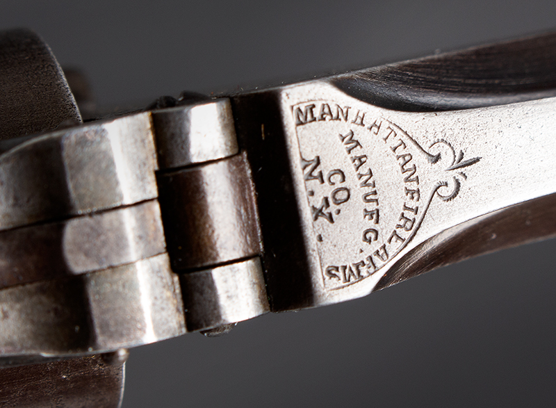 Manhattan .22 Caliber Pocket Revolver, Original Box, First Model, Third Variation Serial number: 6518, Maker Marked, address detail