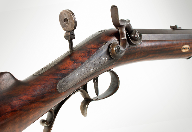 Nineteenth Century Cased Target Rifle, Nelson Lewis, Troy, New York Owned by Otis Wright, Troy, NY, sight