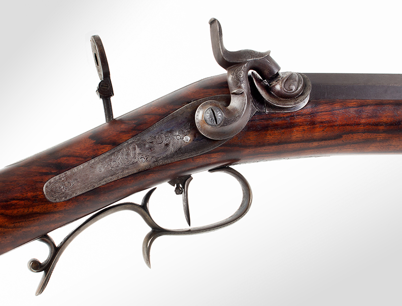 Nineteenth Century Cased Target Rifle, Nelson Lewis, Troy, New York Owned by Otis Wright, Troy, NY, trigger guard