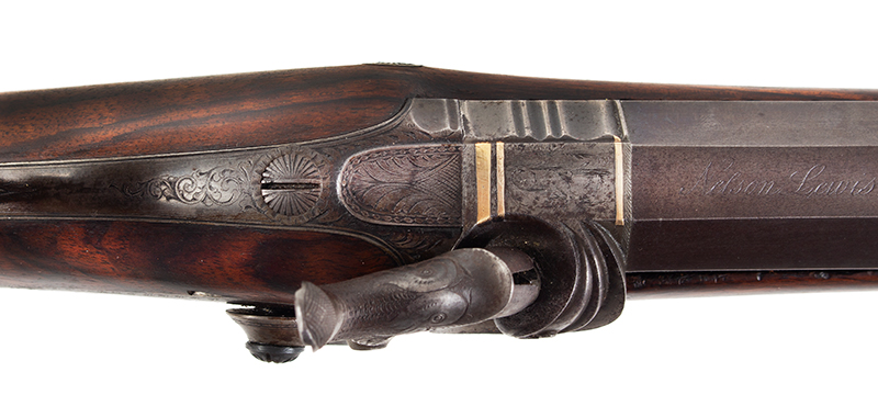 Nineteenth Century Cased Target Rifle, Nelson Lewis, Troy, New York Owned by Otis Wright, Troy, NY, tang