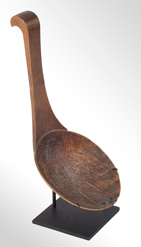 Large Native American Wooden Feast Ladle, Eating Spoon Possibly Cree, entire view 1