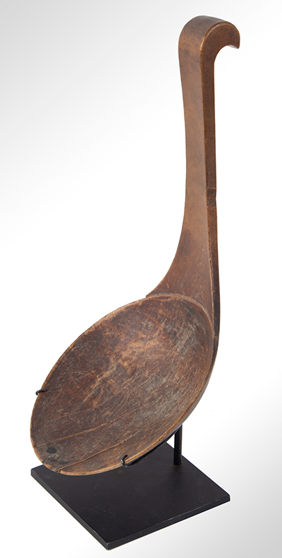 Large Native American Wooden Feast Ladle, Eating Spoon Possibly Cree, entire view 2