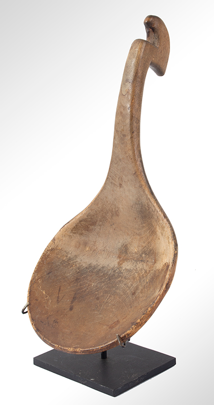 Native American Carved Wooden Effigy Ladle, Scoop, Beaver Great Lakes or Prairie, entire view 2