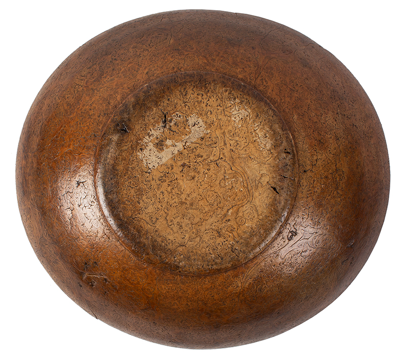 Burl Bowl, Nearly paper Thin, Great Color & Patina New England, bottom view
