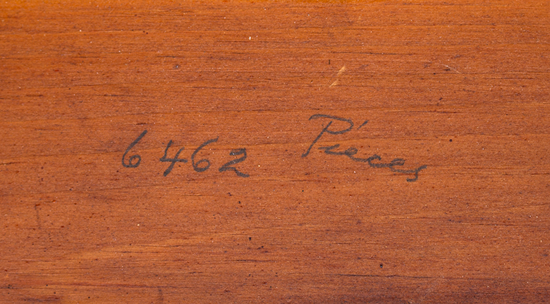 Marquetry Decorated Folk Art Table, A MASTERPIECE by Joseph Konieczny Signed Underside: Joseph Konieczny, 6462 Pieces [Rochester, New York, detail view 4