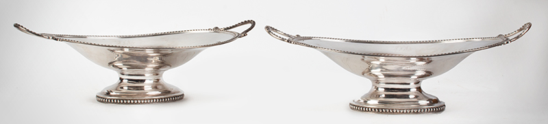 Silver Baskets, Pair, Oval, by William Adams, New York City MARK OF WILLIAM L. ADAMS, entire view