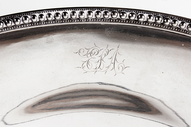 Silver Baskets, Pair, Oval, by William Adams, New York City MARK OF WILLIAM L. ADAMS, detail view